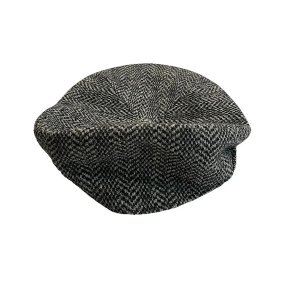 Kangol Heritage Gray Wool Herringbone Beret Newsboy Hat‎ Size Large